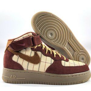 air force 1 mid plaid brown